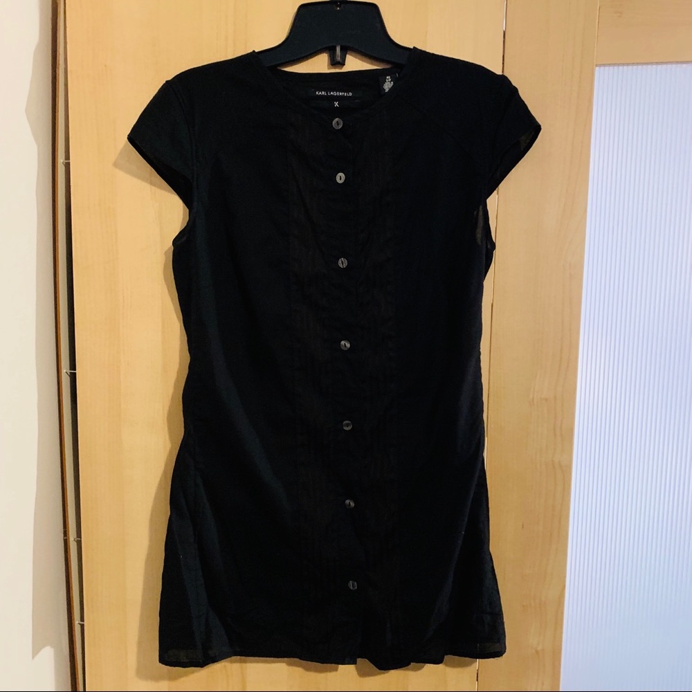 Karl Largerfeld K black button down